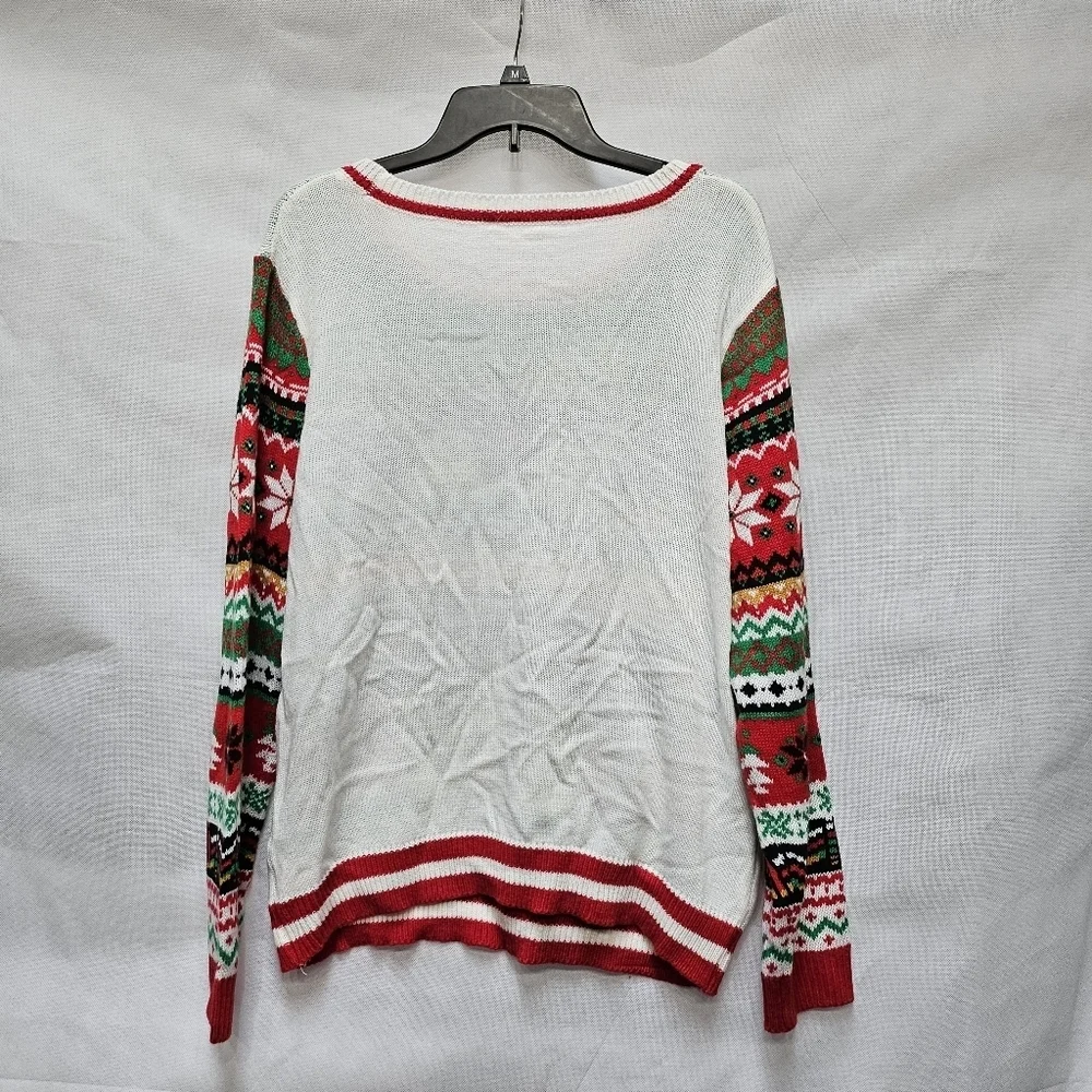 No Boundaries Santa's Favorite Red Sequin Ugly Sweater 100% Acrylic Sz XXXL